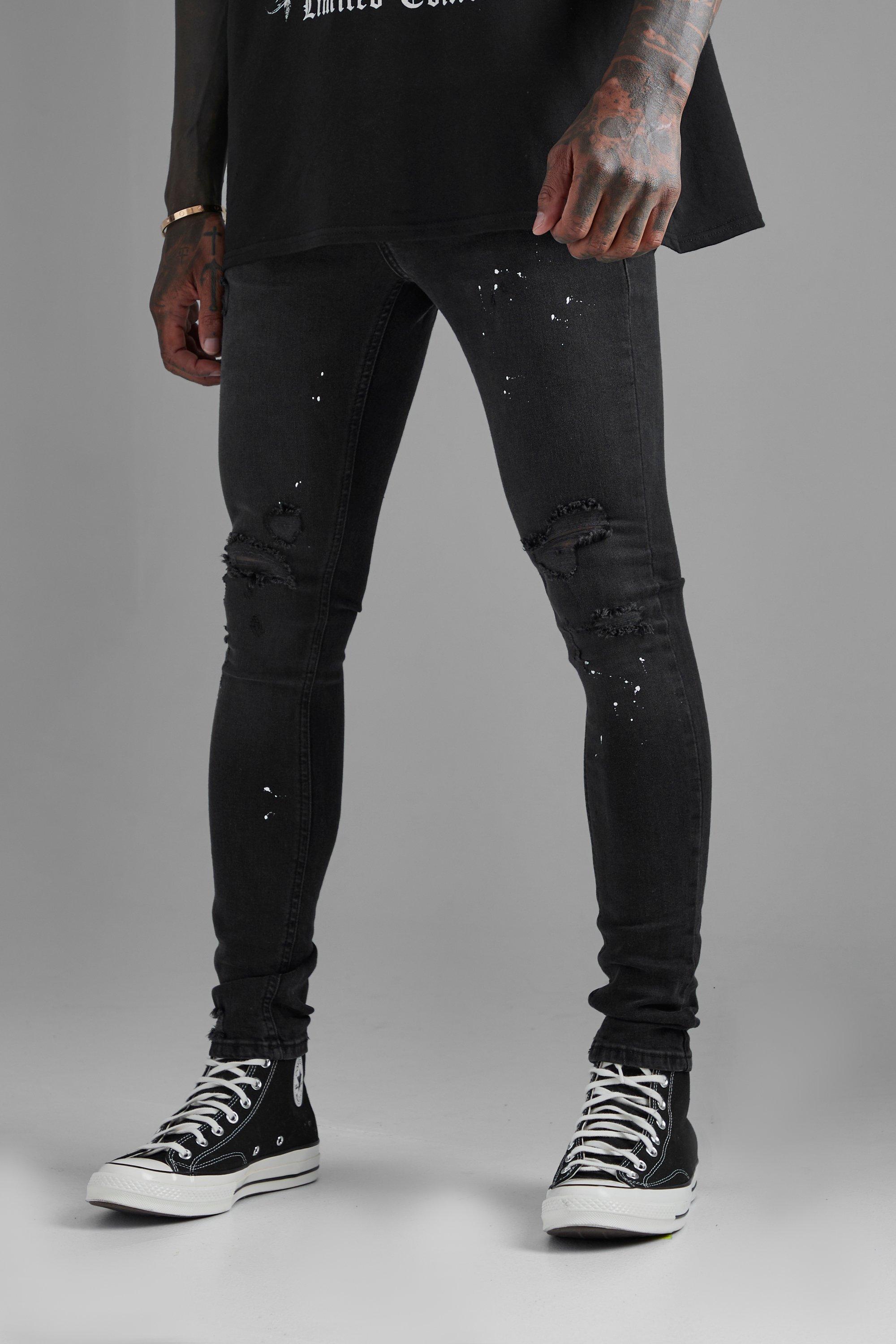 Paint splatter clearance jeans black